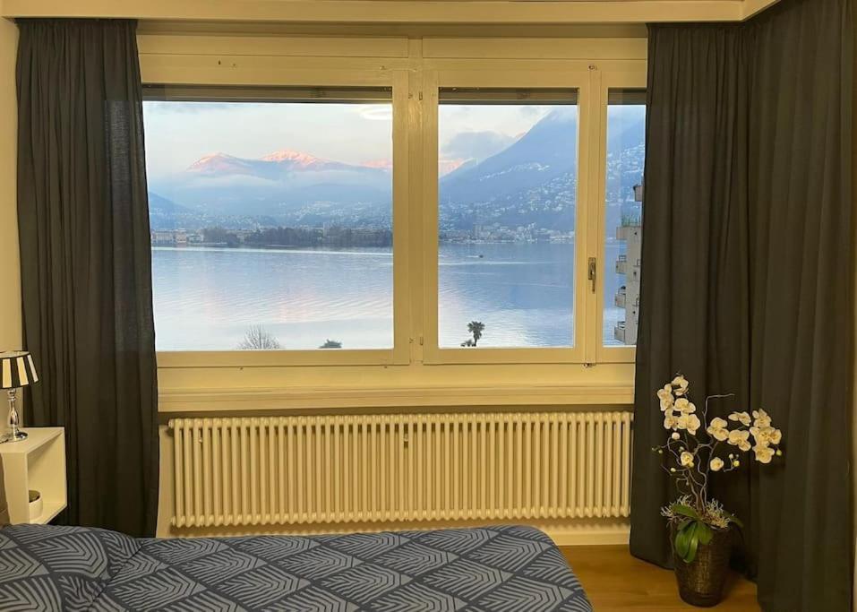 Alloggio Con Favolosa Vista Lago Lugano Paradiso Exterior foto